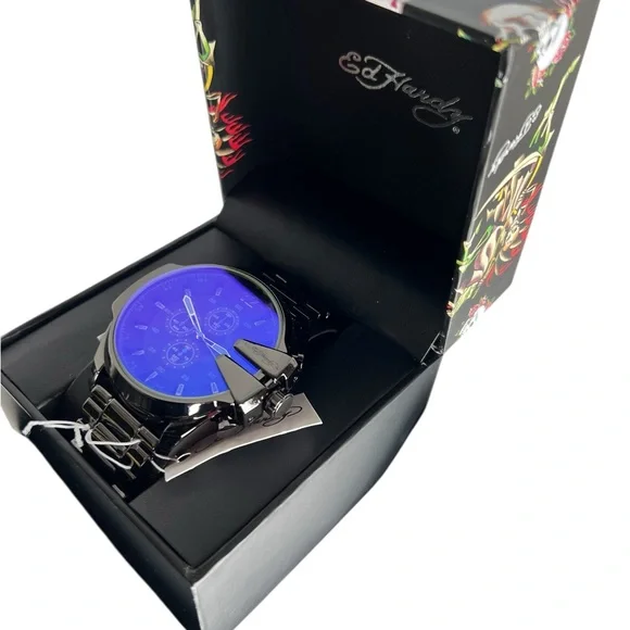 Ed Hardy Men’s Watch Chronograph Stainless Steel - Picture 5 of 7